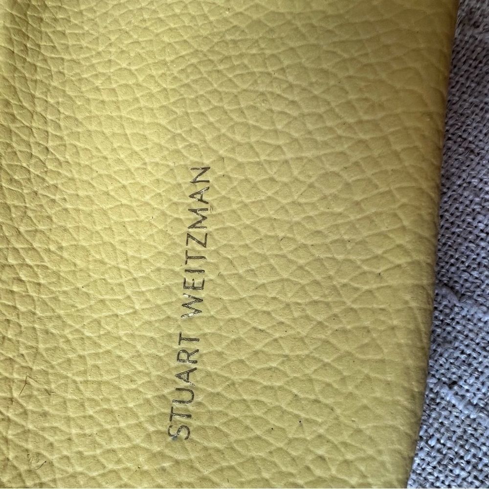 Stuart Weitzman Sunny Yellow Studded Slide Sandals - Picture 4 of 10